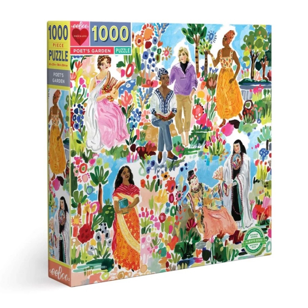 Like New! [eeBoo] Poet's Garden + 1000 Piece & Love | Jigsaw Puzzle + Poster